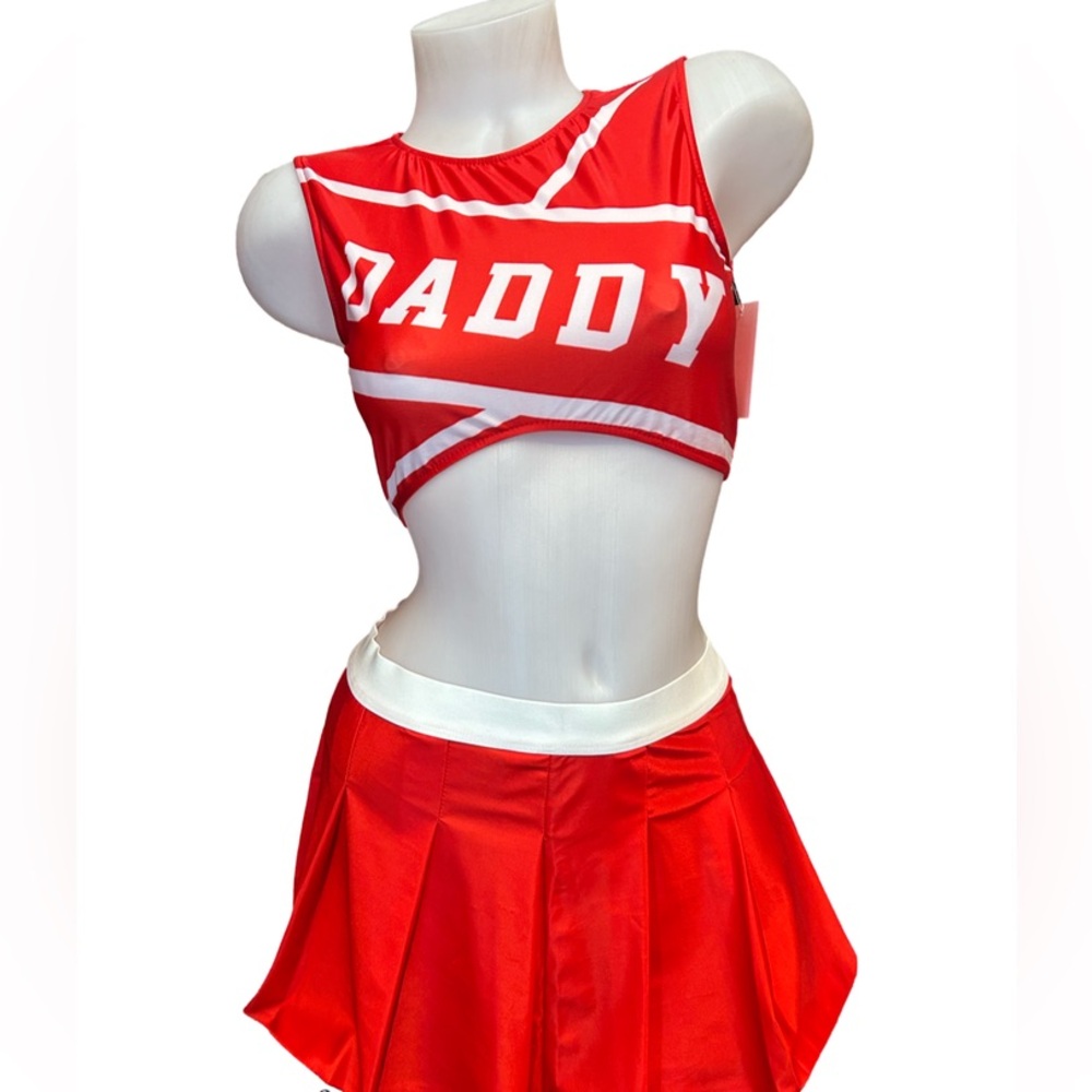 🎀 Festival Ready Two-piece red cheerleader DADDY costume set Medium